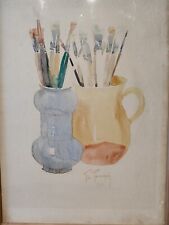 Aldo Raimondi acquerello su carta applicata su cartone 1942