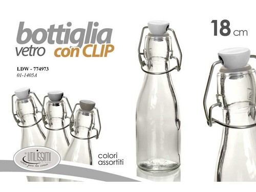 Bottiglia vetro trasparente - bottiglia,