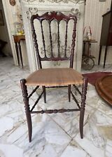 Sedia chiavarina parigina color noce, leggerissima paglia in buone condizioni