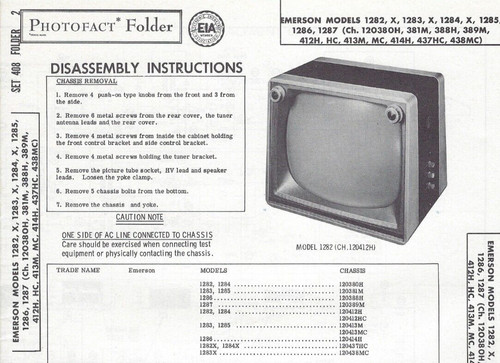 1958 emerson 1282 1283 - 1958, tv