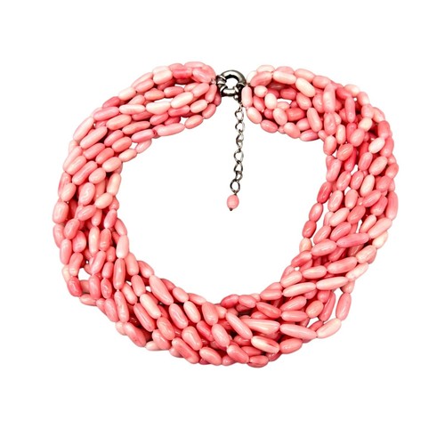 Pink coral bead strand - pink, 10-strand