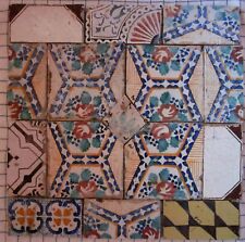 riggiole mattonelle antiche maioliche composizione 60x60 vintage pezzi   c209