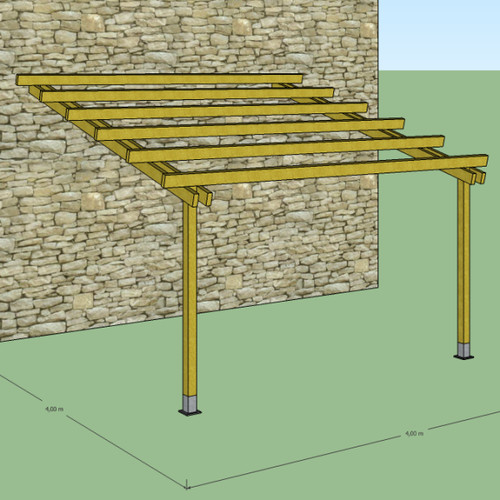 Pergola addossata 4x4 legno - pergola,