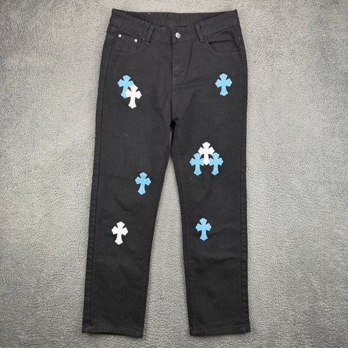 Jeans uomo denim nero toppa