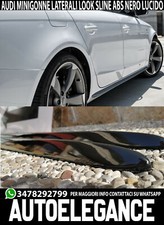 MINIGONNE LATERALI AUDI A4 B8 B8.5 SOTTOPORTA SLINE ABS NERO LUCIDO