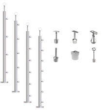 Palo Base 42,4 Corrimano Balcone Corrimano Tubo Rotondo Acciaio Inox V2A