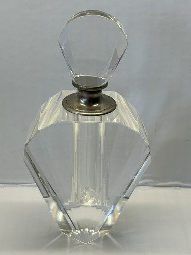 Faceted clear cut glass - cut,