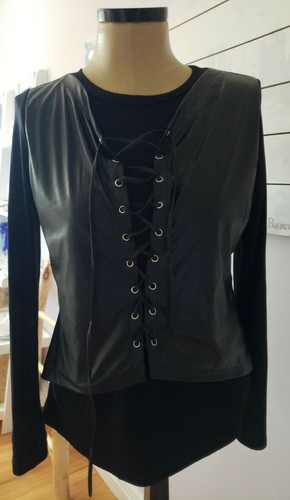 Tov top jersey nero - in, manica