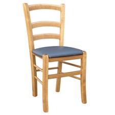 Sedia in legno venezia con seduta imbottita antracite noce chiaro 