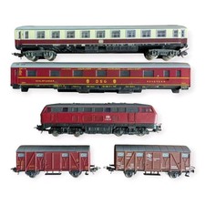 LIMA H0 set treno / locomotiva diesel BR 216 + vagone letto + vagone merci / 1:87 / vintage