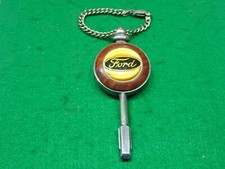 FORD PORTACHIAVI VINTAGE IN ARGENTO E RADICA CON CHIAVE