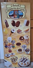 Targa insegna pubblicitaria Gelati  in latta vintage Antica Gelateria Del Corso