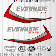 Set adesivi decalcomania motore fuoribordo Evinrude 40cv e-tec 2015-2016 cappuccio bianco