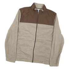 Giacca Zip Beige E Marrone Da