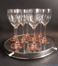 8 bicchieri vino bianco LUMINARC rosa rosè piede - 0,2 l 19,5 cm - vintage ottime condizioni 