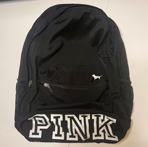 Pink black logo - backpack, zip