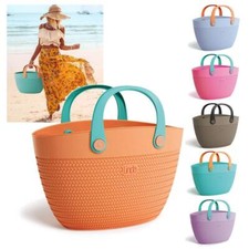 Borsa mare Linda bag plastica effetto vimini impermeabile spiaggia estate teli