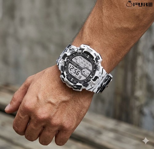 Orologio uomo bianco mimetico - orologio,