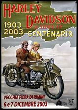 2003 * Manifesto, Poster Originale "Harley Davidson e Sidecar - Centenario, Rimi
