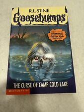 Vintage Goosebumps #56 The Curse of Camp Cold Lake R.L. Stine w/Bookmark & cards