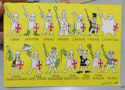 Cartolina umoristica lega nord - umoristica,