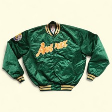 Avirex New York 90s Vintage Green Bomber Varsity jacket Size XL made USA Logo