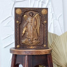 Arcangelo Michele legno intagliato icona cristiana religiosa da appendere al ...