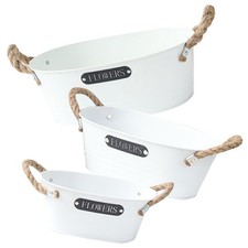  3 Pcs Portavasi Ferro Fioriera Della Fattoria Secchio Decorativo