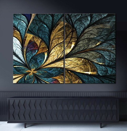 Foglia oro astratto quadro - foglia,