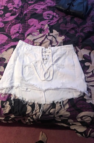 Minigonna donna bianca denim