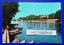 ? CARTOLINA FOTO TORINO IL PO CON IL MONTE DEI CAPPUCCINI 1957 ANIMATA BARCHE?