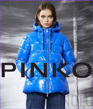 PINKO - GIACCA INVERNALE DONNA - CON CAPPUCCIO E CERNIERA - BLU ELETTRICO