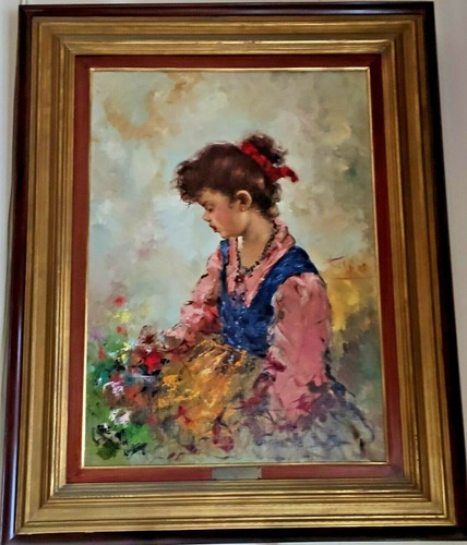 Splendido dipinto olio - , tela