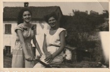 B2 - Foto Photo Fotografia Anni 40 - Coppia Donne con Giovane Cariola