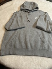Nike Felpa Pile Felpa con Cappuccio Uomo L Manica Lunga Ricamata Laterale Swoosh GRIGIO