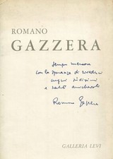 Romano Gazzera. Brochure mostra, Galleria Levi 1967. Dedica e firma dell'Artist