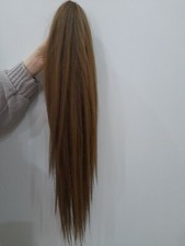 Coda lunga liscia con pinza colore biondo scuro/castano chiaro nuova 