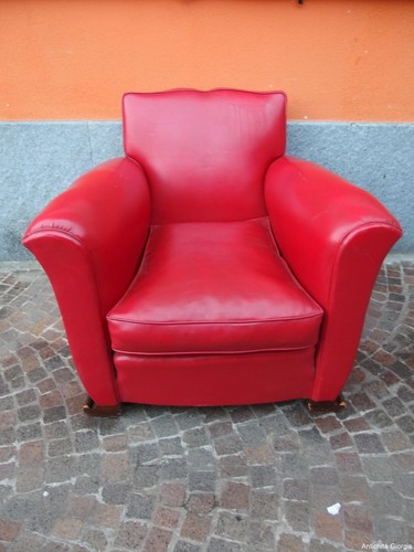 Poltrona pelle rossa - poltrona, in