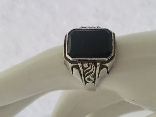 Anello uomo argento 835 - anello, onice