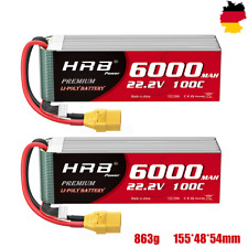 2pcs HRB 22.2V 6000mAh 6S batteria lipo XT90 per elicottero radiocomandato aereo