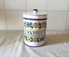 Barattolo contenitore da cucina Vintage in ceramica Maioliche Deruta - Farina
