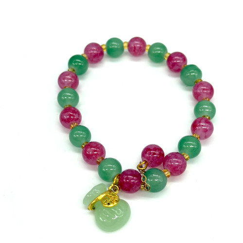 Bracciale vintage rosa verde - rosa,