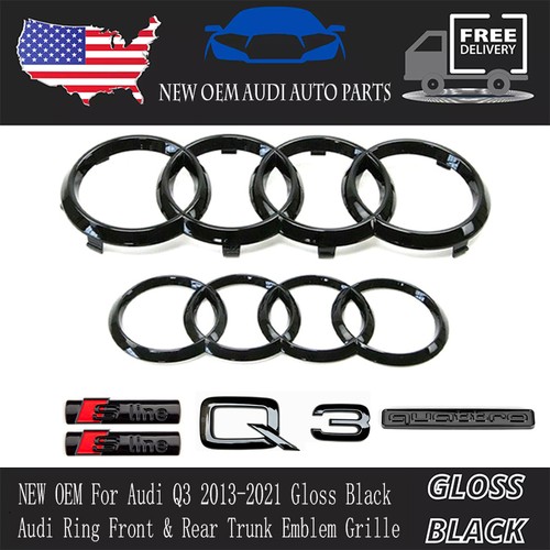 Audi emblema nero lucido - emblema,