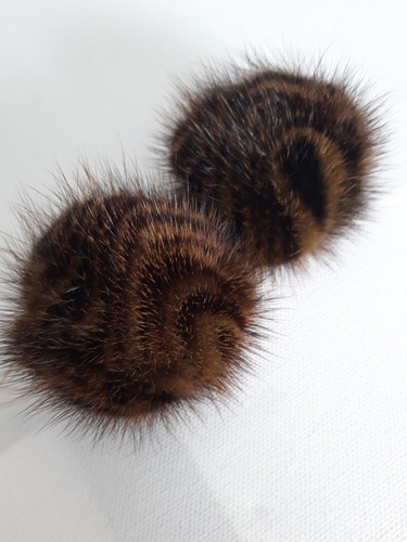Set pompon pelliccia vera