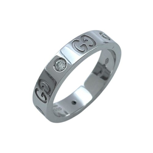Gucci icon ring oro bianco - bianco, 18