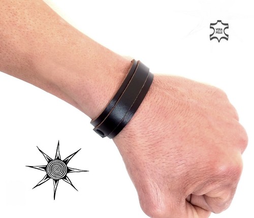 Bracciale polsino pelle - in,