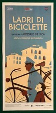 LOCANDINA ORIGINALE CINEMA LADRI DI BICICLETTE DE SICA PREMIO OSCAR OTTIMA