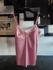 DOLCE & GABBANA - TOP LINGERIE CANOTTA in RASO con PIZZO  ROSA TG. 3