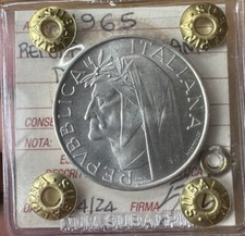 REPUBBLICA ITALIANA 500 LIRE DANTE 1965 ARGENTO sigillata FDC SUBALPINA