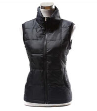 Donna Smanicato Nero Con Cerniera Gilet Giacca Giubbino Senza Maniche Taglia L